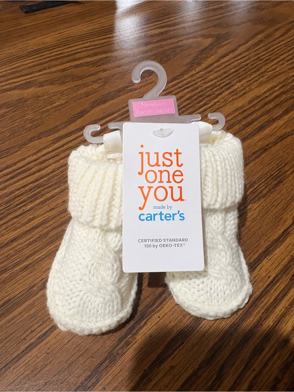 Carter's Cream Knit Newborn Booties